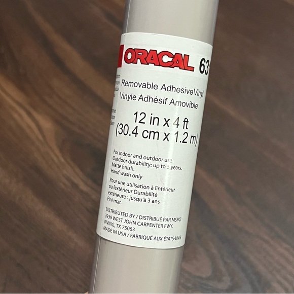 oracal Other - 12" X 4ft - Oracal 631 Removable Adhesive Vinyl Roll Warm Gray 631-751